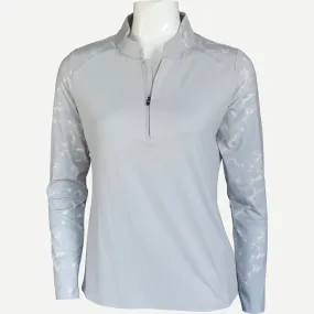 1/4 Zip Mock Pullover - Platinum