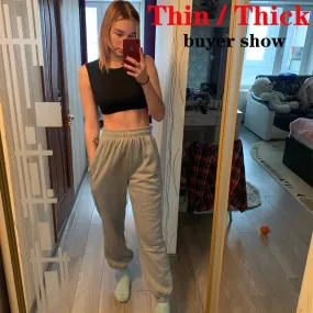 2021 Sweatpants Women Baggy Sports Pants Wide Leg Oversized Streetwear High Waisted Size S - 2XL