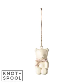 2024 Maileg Off-White & Rose Metal Teddy Bear Ornament