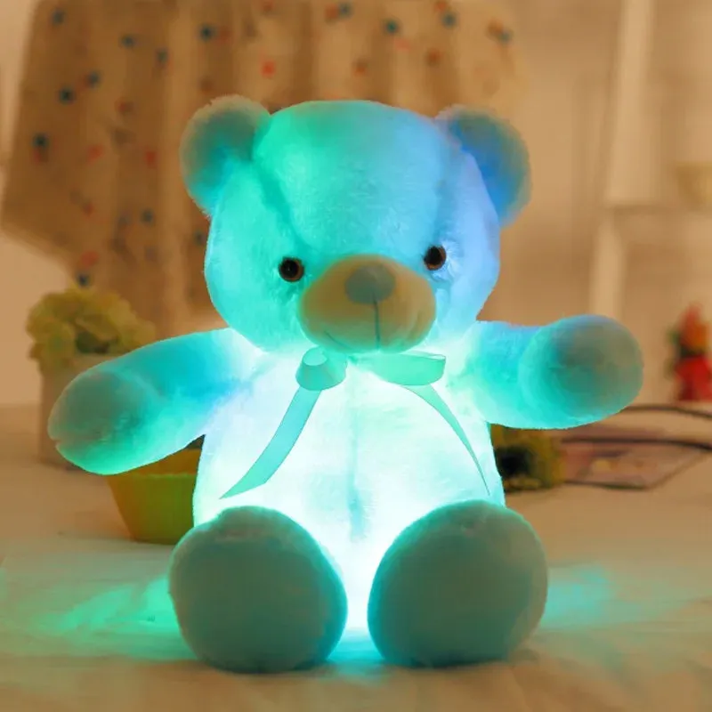 32-75cm Luminous Creative Light Up LED Teddy Bear Stuffed Animal Plush Toy Colorful Glowing Teddy Bear Christmas Gift for Kid