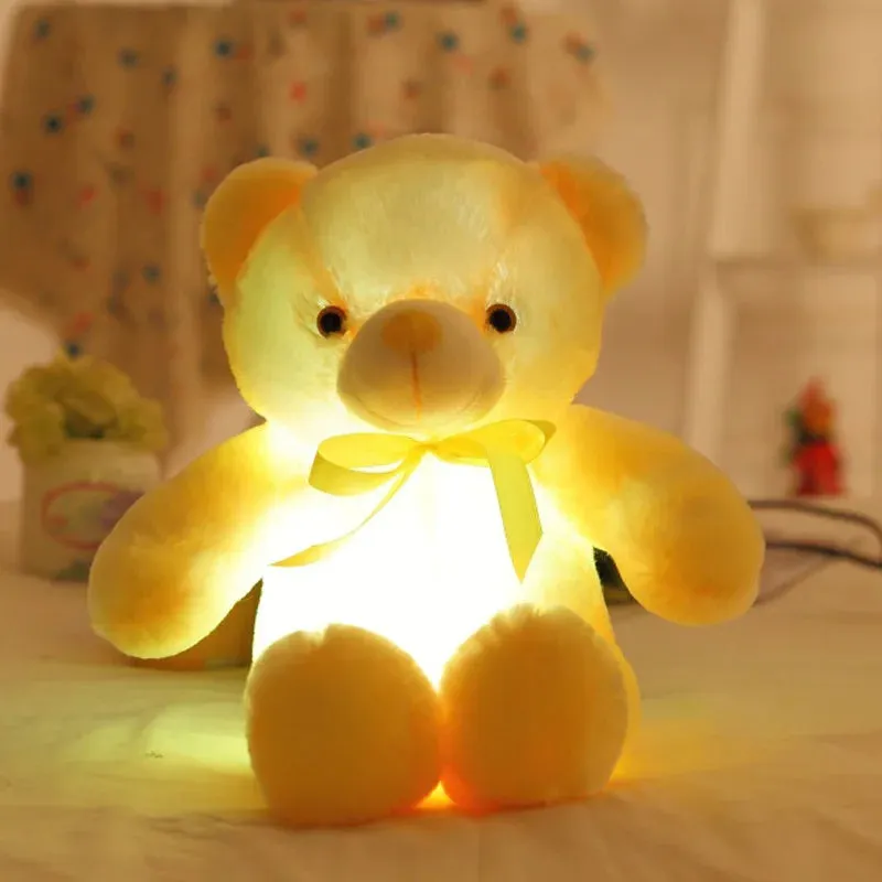 32-75cm Luminous Creative Light Up LED Teddy Bear Stuffed Animal Plush Toy Colorful Glowing Teddy Bear Christmas Gift for Kid