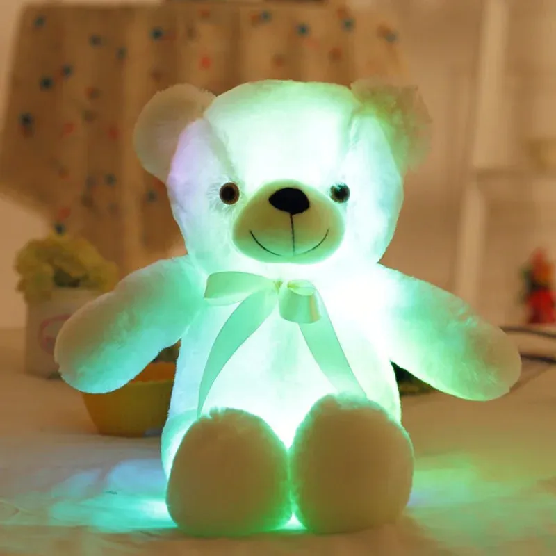 32-75cm Luminous Creative Light Up LED Teddy Bear Stuffed Animal Plush Toy Colorful Glowing Teddy Bear Christmas Gift for Kid