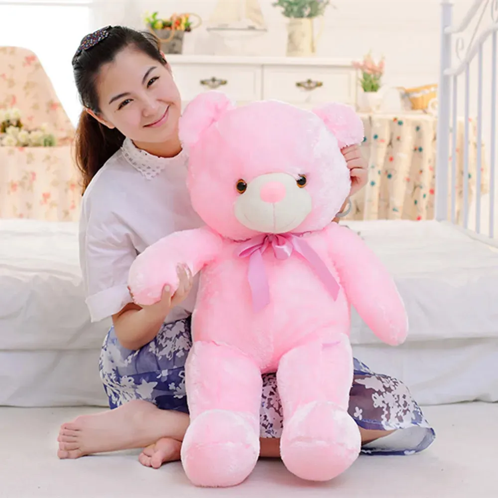 32-75cm Luminous Creative Light Up LED Teddy Bear Stuffed Animal Plush Toy Colorful Glowing Teddy Bear Christmas Gift for Kid