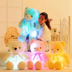 32-75cm Luminous Creative Light Up LED Teddy Bear Stuffed Animal Plush Toy Colorful Glowing Teddy Bear Christmas Gift for Kid