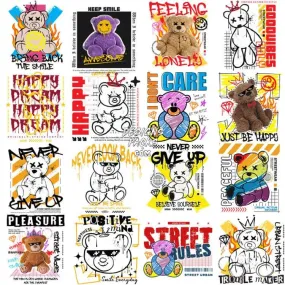 38 Good Vibes Teddy Bear Street Wear Designs Bundle PNG EPS