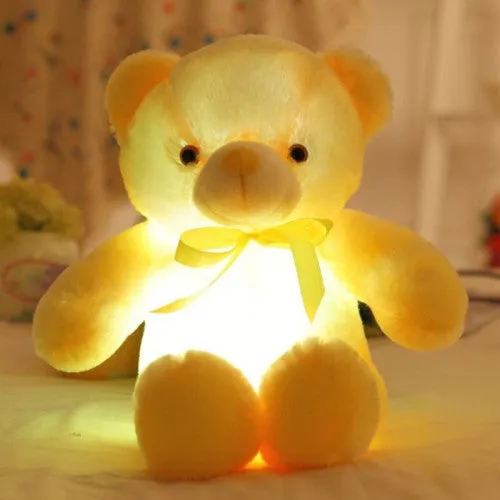 50cm Creative Light Up LED Inductive Teddy Bear Stuffed Animals Plush Toy Colorful Glowing Teddy Bear Christmas Gift for Kids