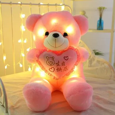 50cm Creative Luminous Teddy Bear Led plush Light pillow Animals Plush Toy Colorful Glowing