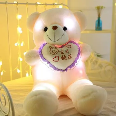 50cm Creative Luminous Teddy Bear Led plush Light pillow Animals Plush Toy Colorful Glowing