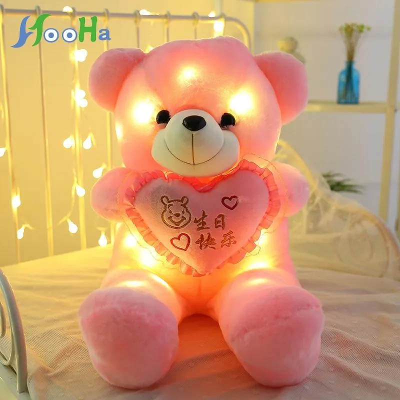 50cm Creative Luminous Teddy Bear Led plush Light pillow Animals Plush Toy Colorful Glowing