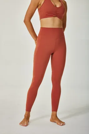 Airflow High-waisted Leggings with Pockets - Orange