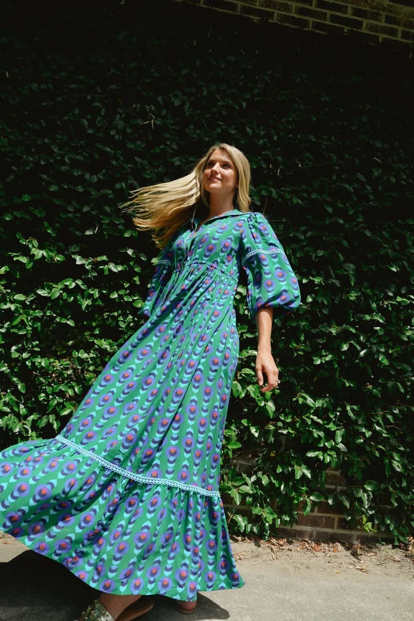 Alexi Maxi Dress- Winter Cobalt Green