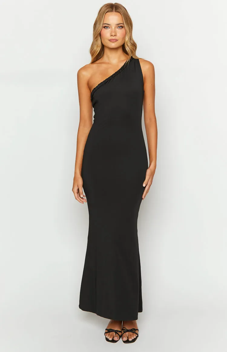 Alina Black One Shoulder Maxi Dress