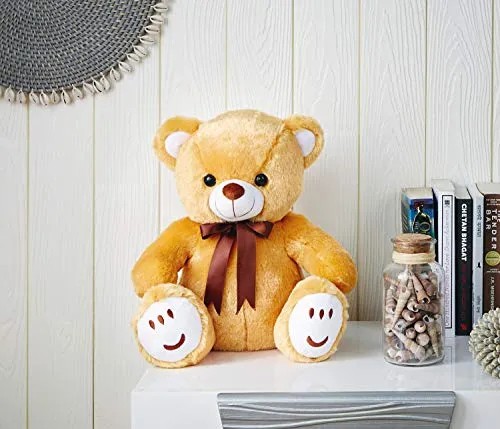 Amazon Brand - Jam & Honey Teddy Bear, Cute, Soft Toy (33 Cm, Brown), Great Birthday Gift