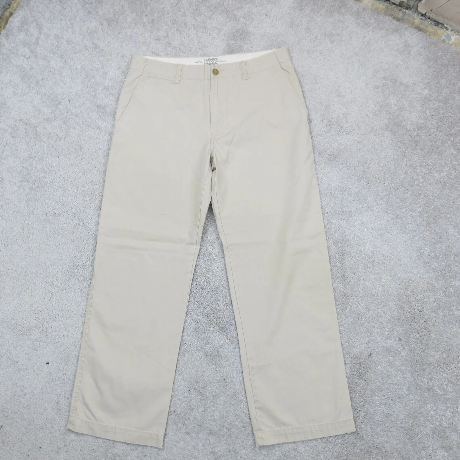 Banana Republic Mens Chino Pants Straight Leg Mid Rise Pocket Beige Size W34XL32