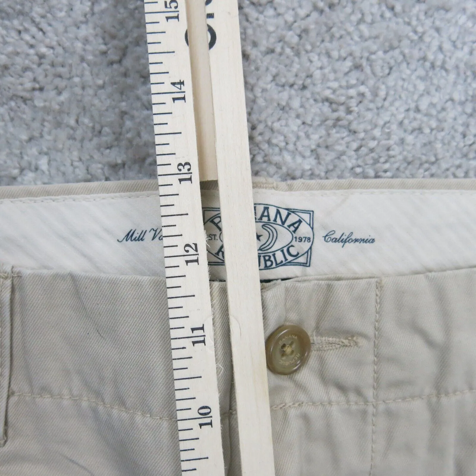 Banana Republic Mens Chino Pants Straight Leg Mid Rise Pocket Beige Size W34XL32