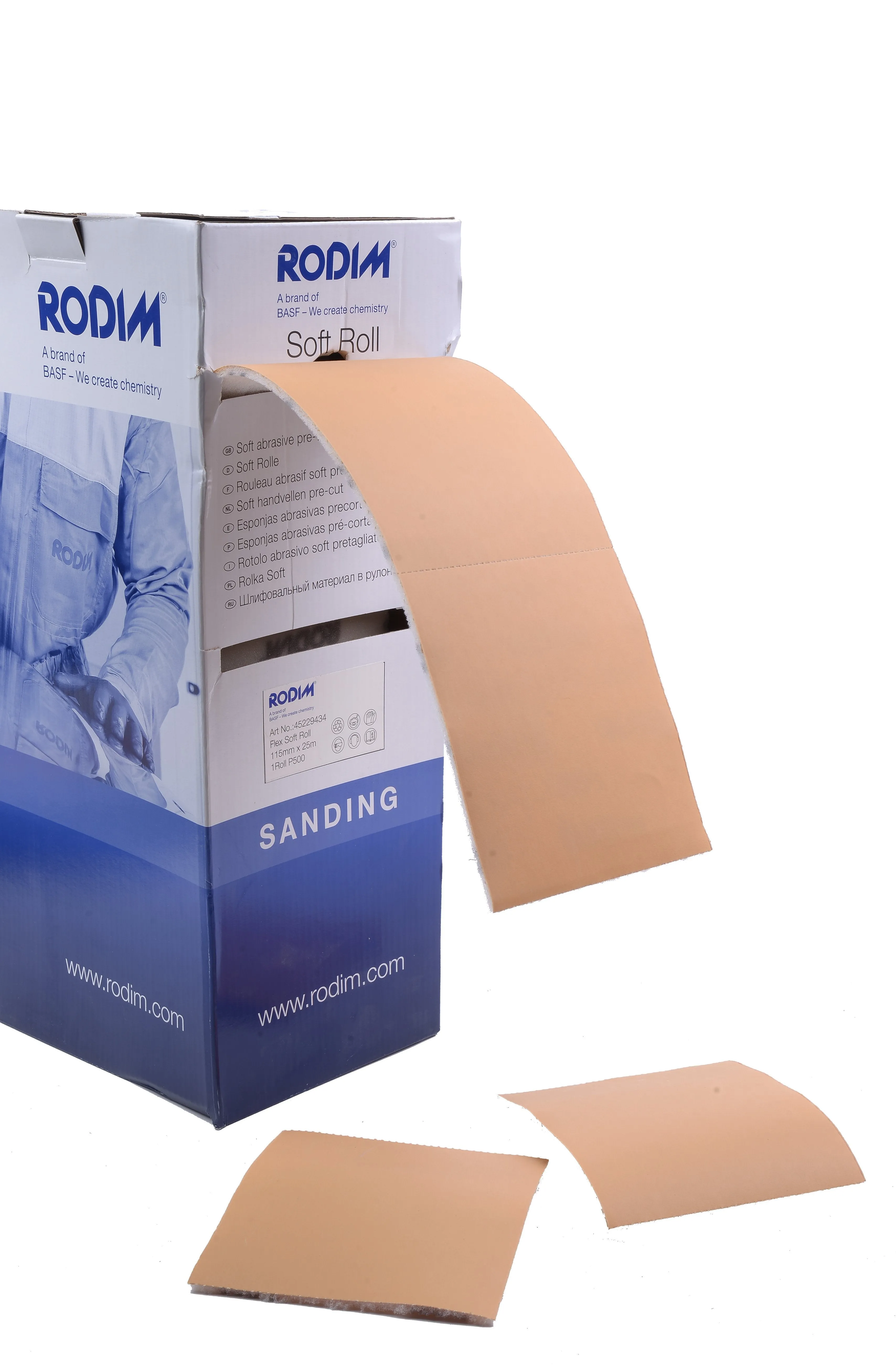 BASF Rodim Flex Soft Foam Roll Sanding Abrasive Paper 115mm x 25m Glasurit Sponge