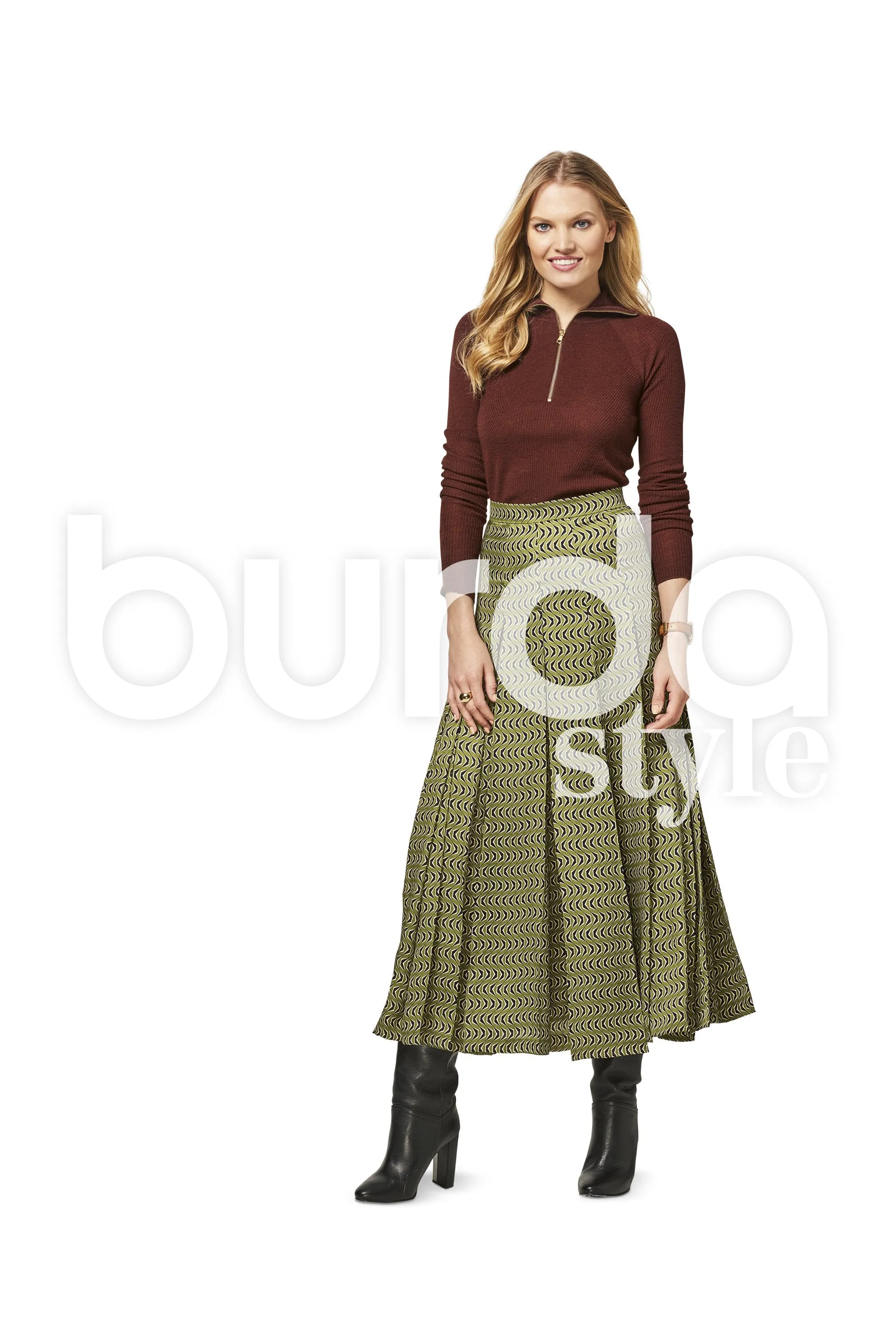 BD6466 Women’s Pleated Skirt | Burda Style Pattern