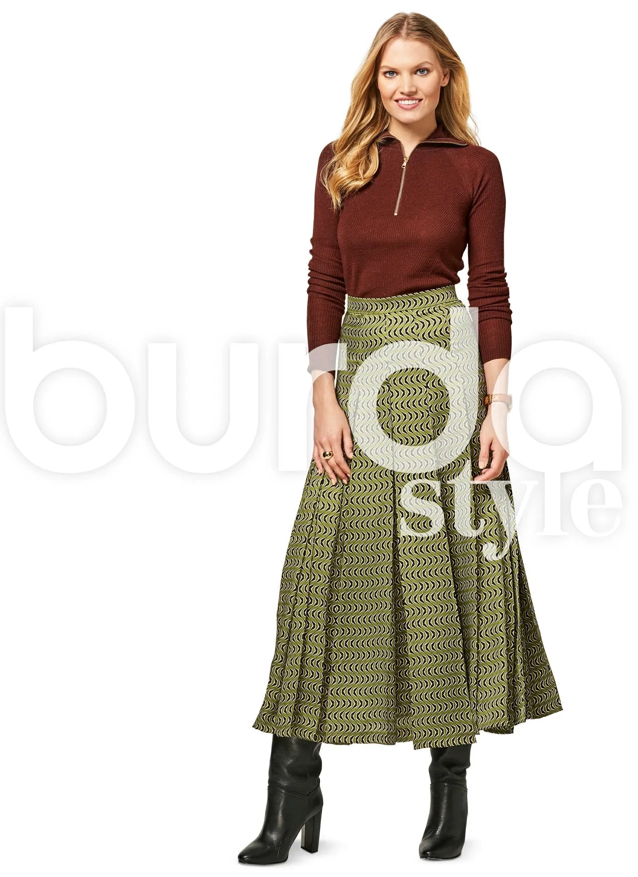 BD6466 Women’s Pleated Skirt | Burda Style Pattern