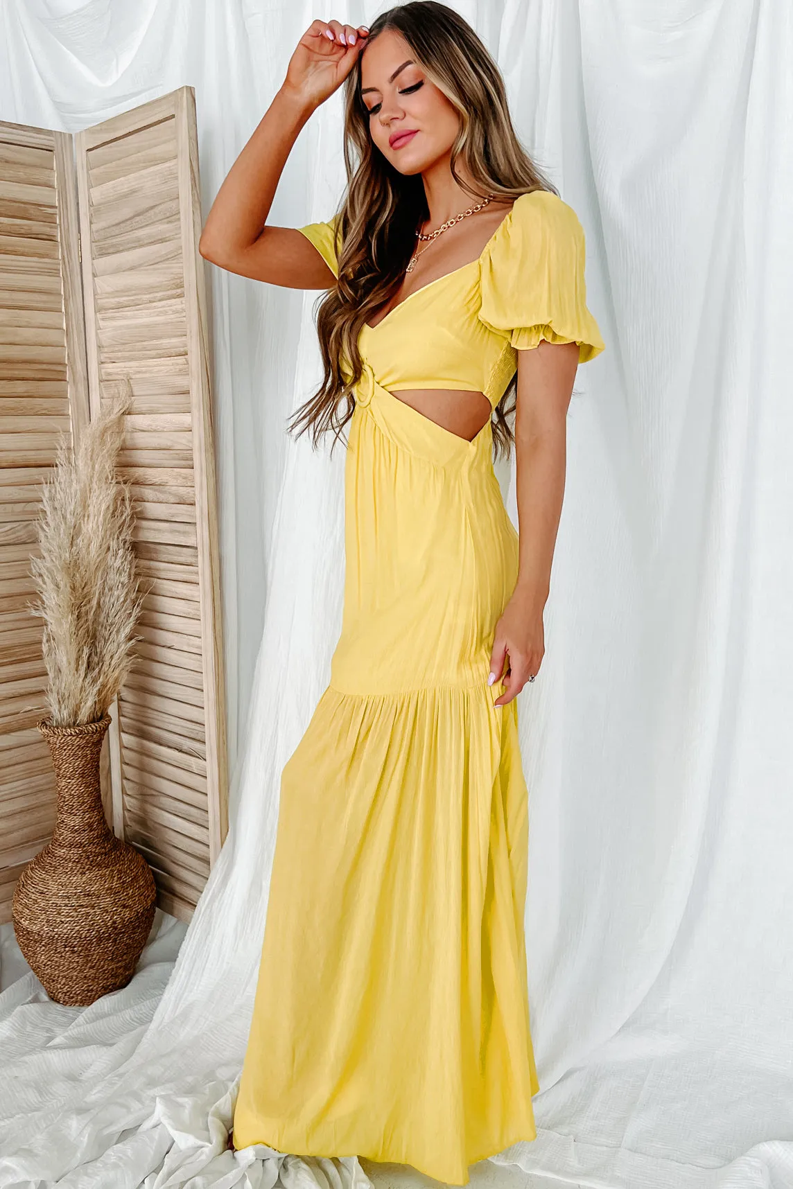 Beverly Hills Brunch Cut-Out Maxi Dress (Citrus)