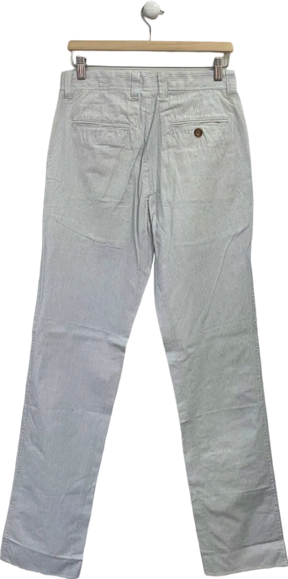 Boden White Striped Cotton Trousers W30