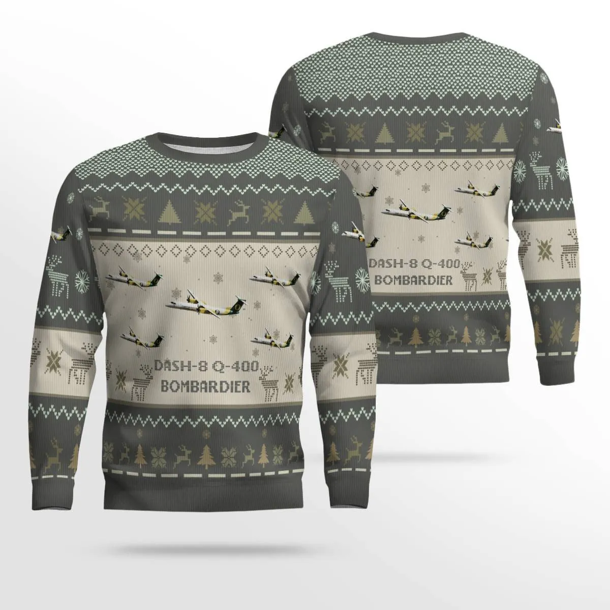 Bombardier DASH-8 Q-400_Aircraft Ugly Sweater, Ugly Sweater Christmas Shirt for Men Dad Veteran