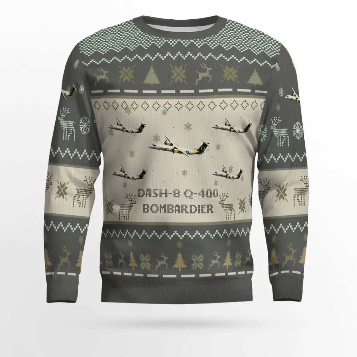 Bombardier DASH-8 Q-400_Aircraft Ugly Sweater, Ugly Sweater Christmas Shirt for Men Dad Veteran