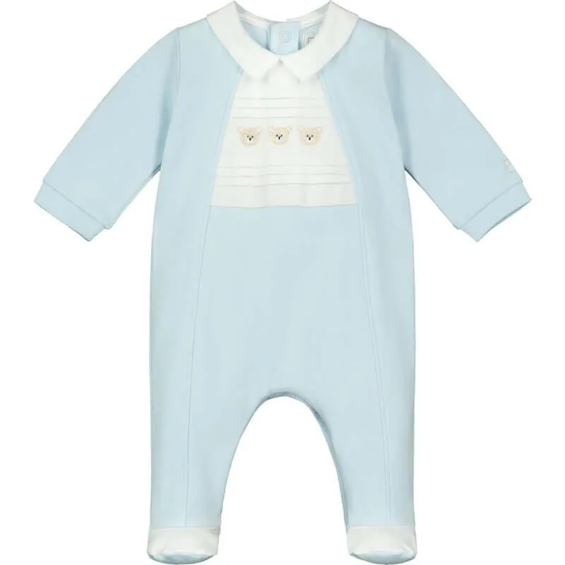 Boys Blue Cotton Freddie Babygrow