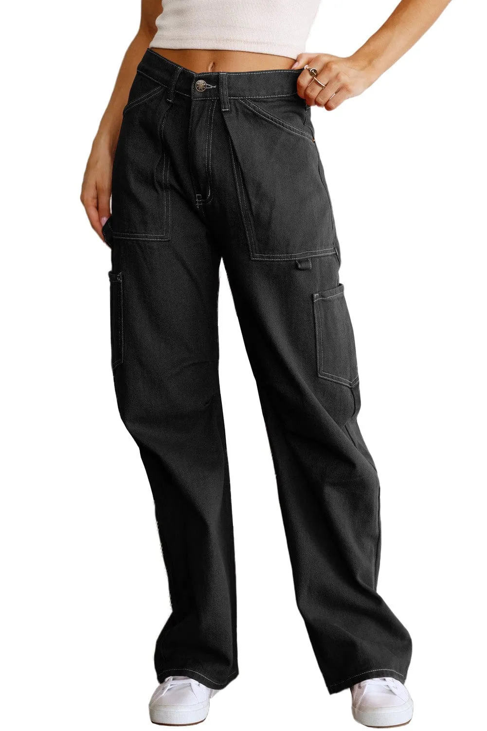 Casual Black Cargo Pants