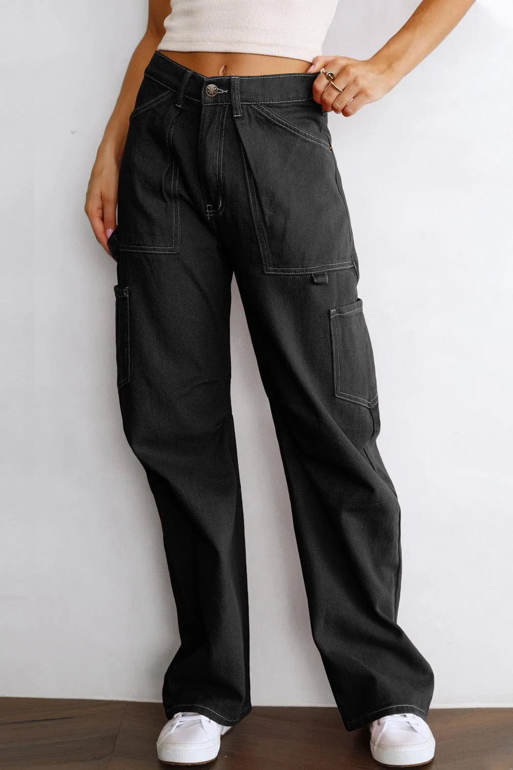 Casual Black Cargo Pants