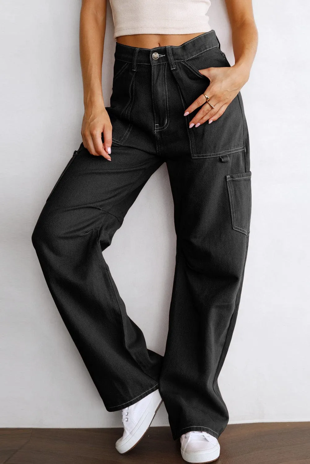 Casual Black Cargo Pants