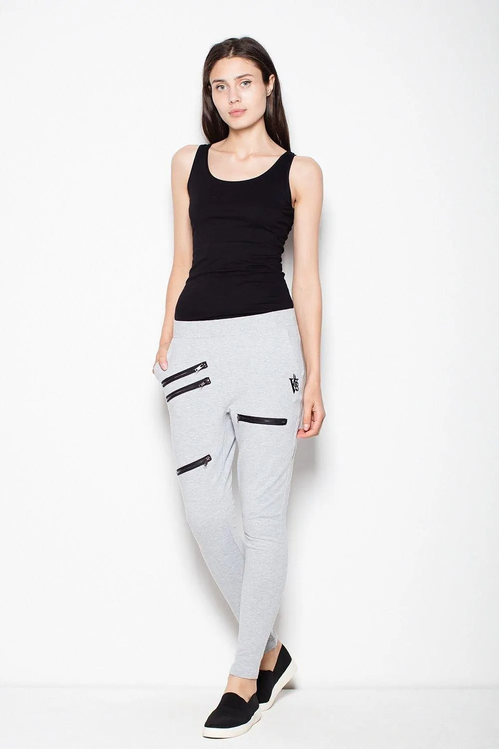 Chic Tapered Joggers with Modern Zipper Details