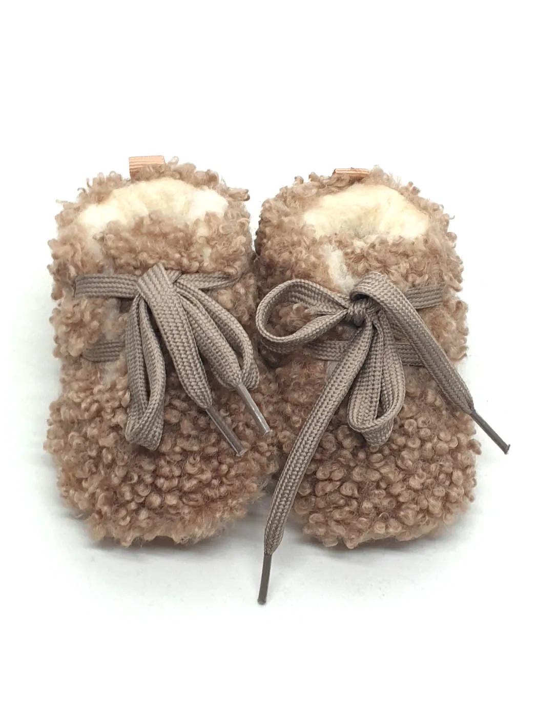 COC-TEDDY NEWBORN shoe with Faux fur-beige