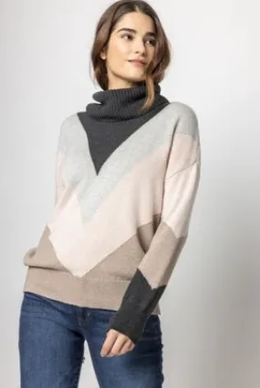 Colorblock Turtleneck Sweater