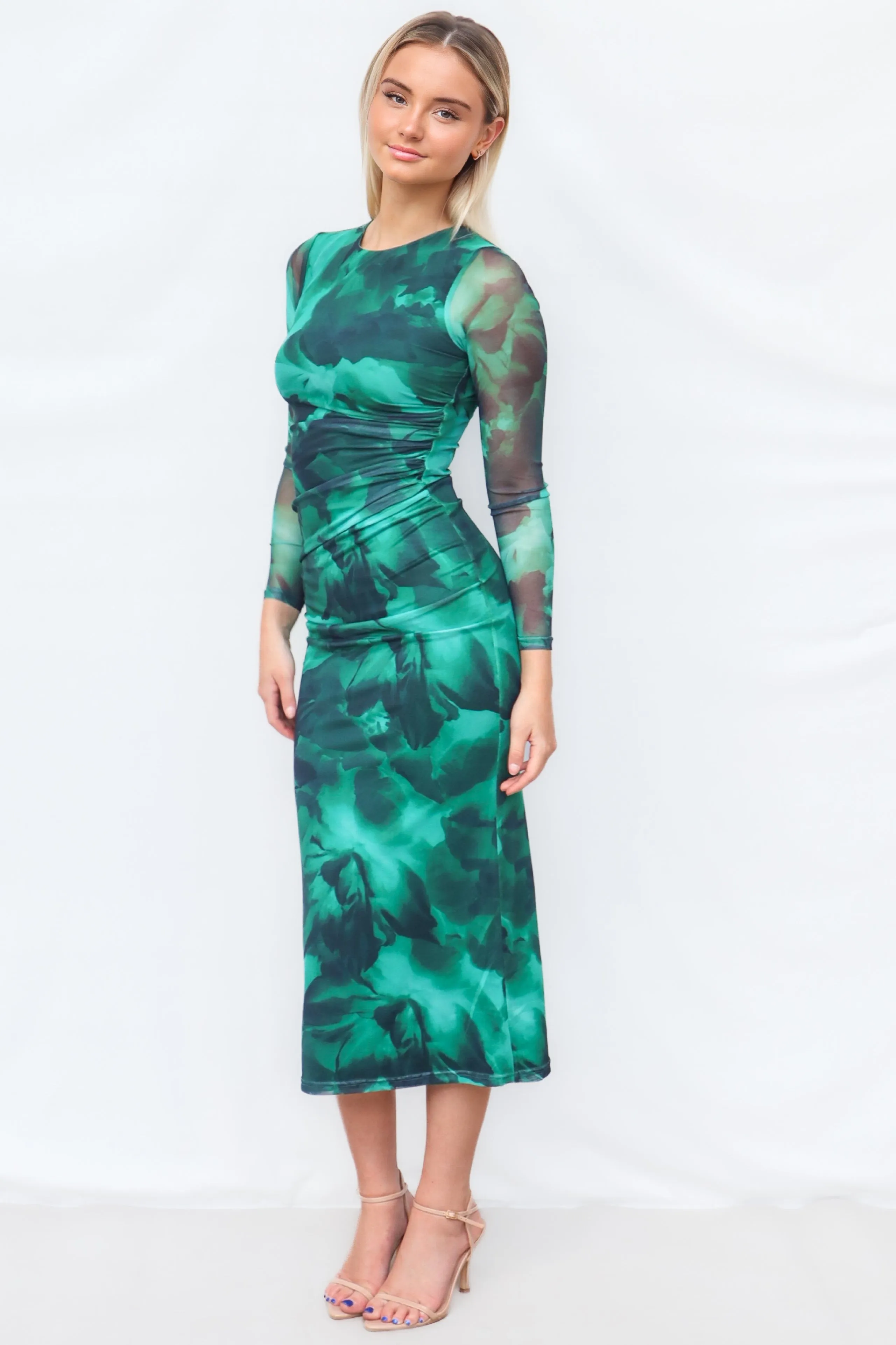 Comet Maxi Dress - Green Print