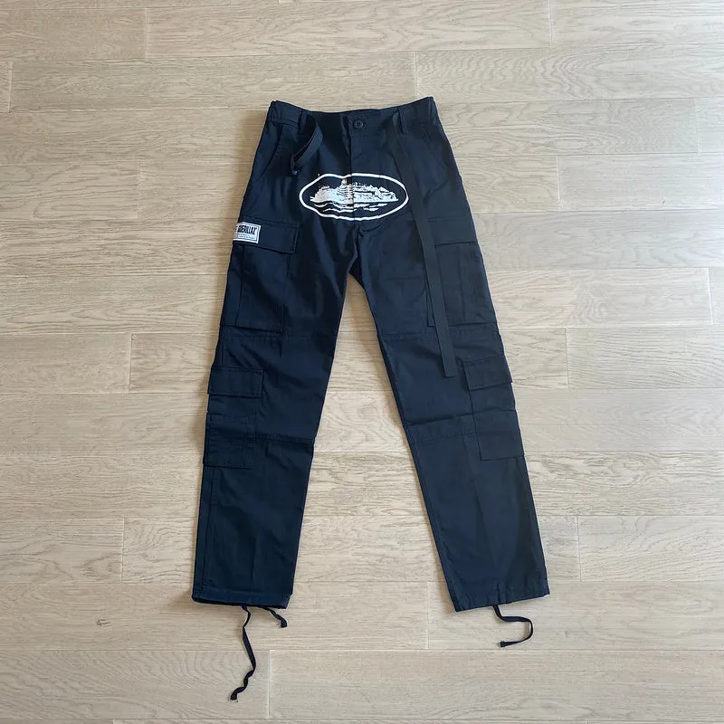 CORTEIZ ALCATRAZ CARGO PANTS BLACK/WHITE