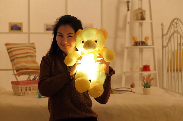 Creative Light Up LED Teddy Bear Plush Toy Colorful Glowing Christmas Gift