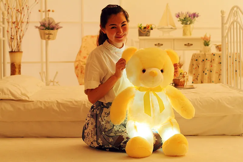 Creative Light Up LED Teddy Bear Plush Toy Colorful Glowing Christmas Gift