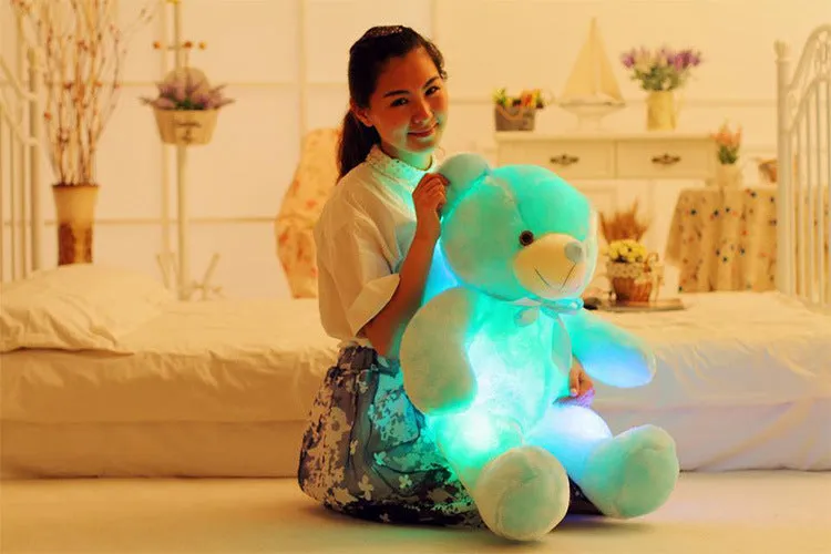 Creative Light Up LED Teddy Bear Plush Toy Colorful Glowing Christmas Gift