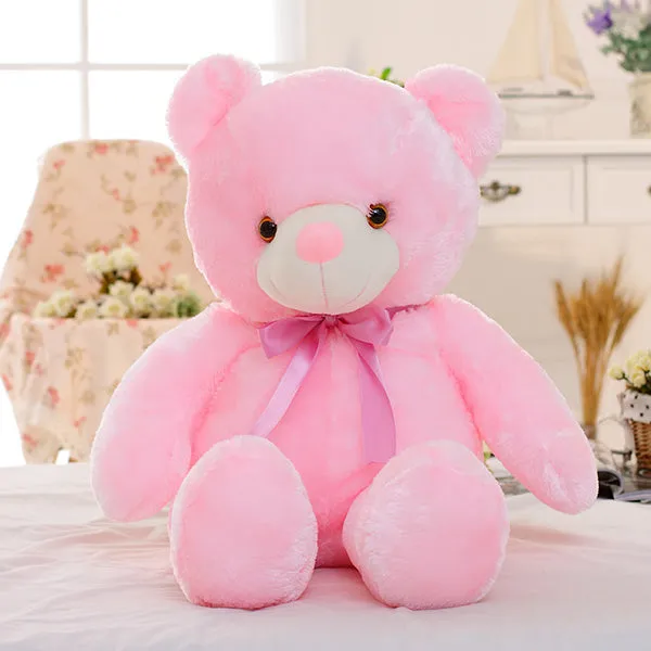 Creative Light Up LED Teddy Bear Plush Toy Colorful Glowing Christmas Gift