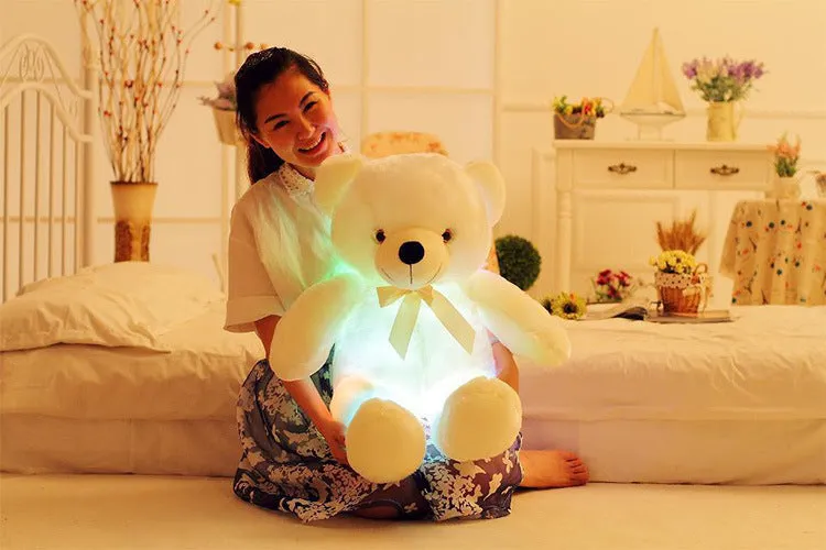 Creative Light Up LED Teddy Bear Plush Toy Colorful Glowing Christmas Gift