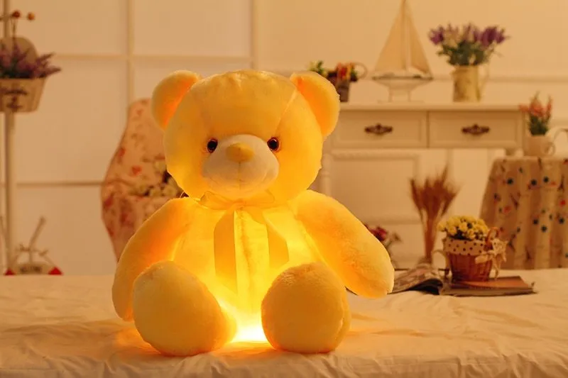 Creative Light Up LED Teddy Bear Plush Toy Colorful Glowing Christmas Gift