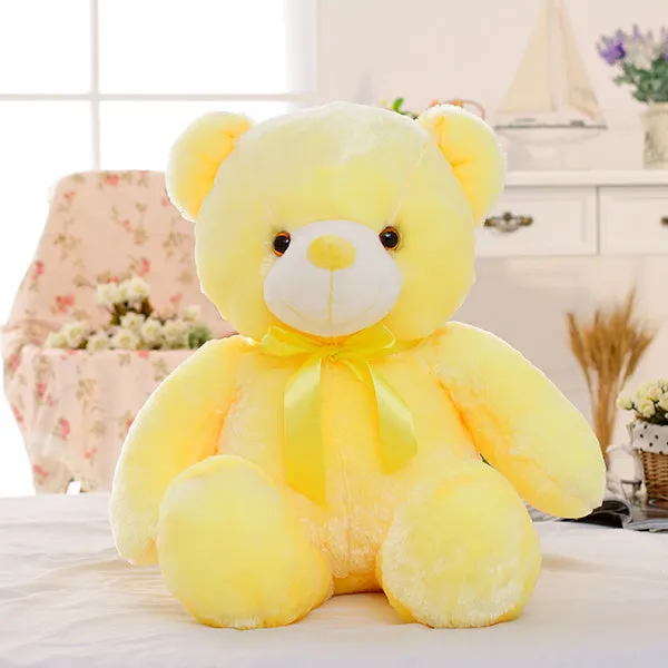 Creative Light Up LED Teddy Bear Plush Toy Colorful Glowing Christmas Gift