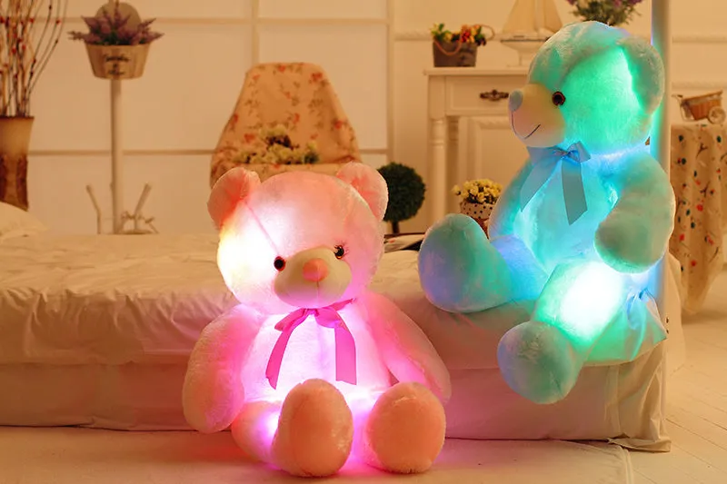 Creative Light Up LED Teddy Bear Plush Toy Colorful Glowing Christmas Gift