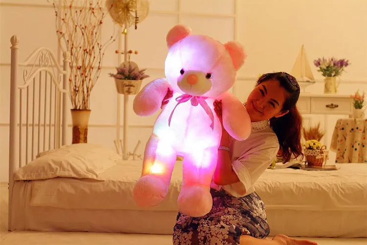 Creative Light Up LED Teddy Bear Plush Toy Colorful Glowing Christmas Gift