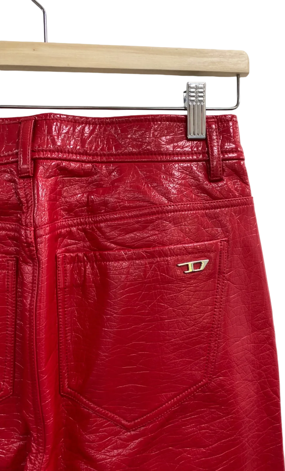 Diesel Red P-Arcy Straight-Leg Trousers UK W27