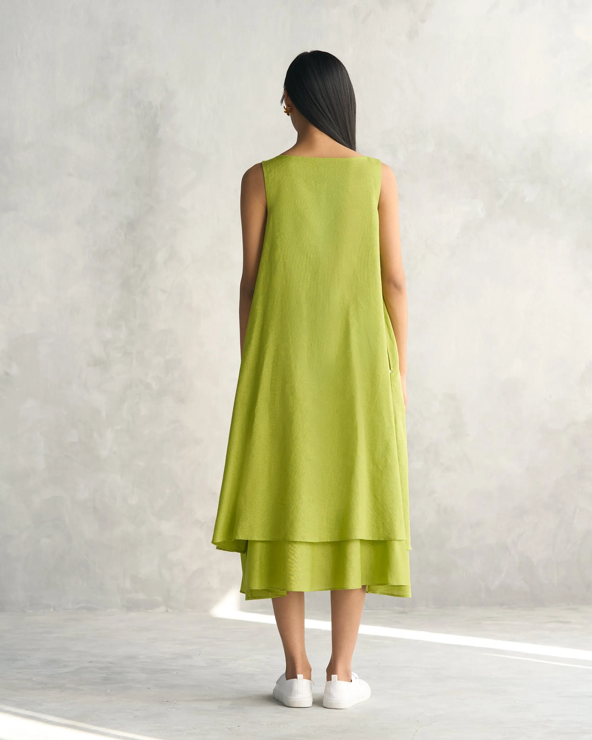 Double Layer Dress - Lime