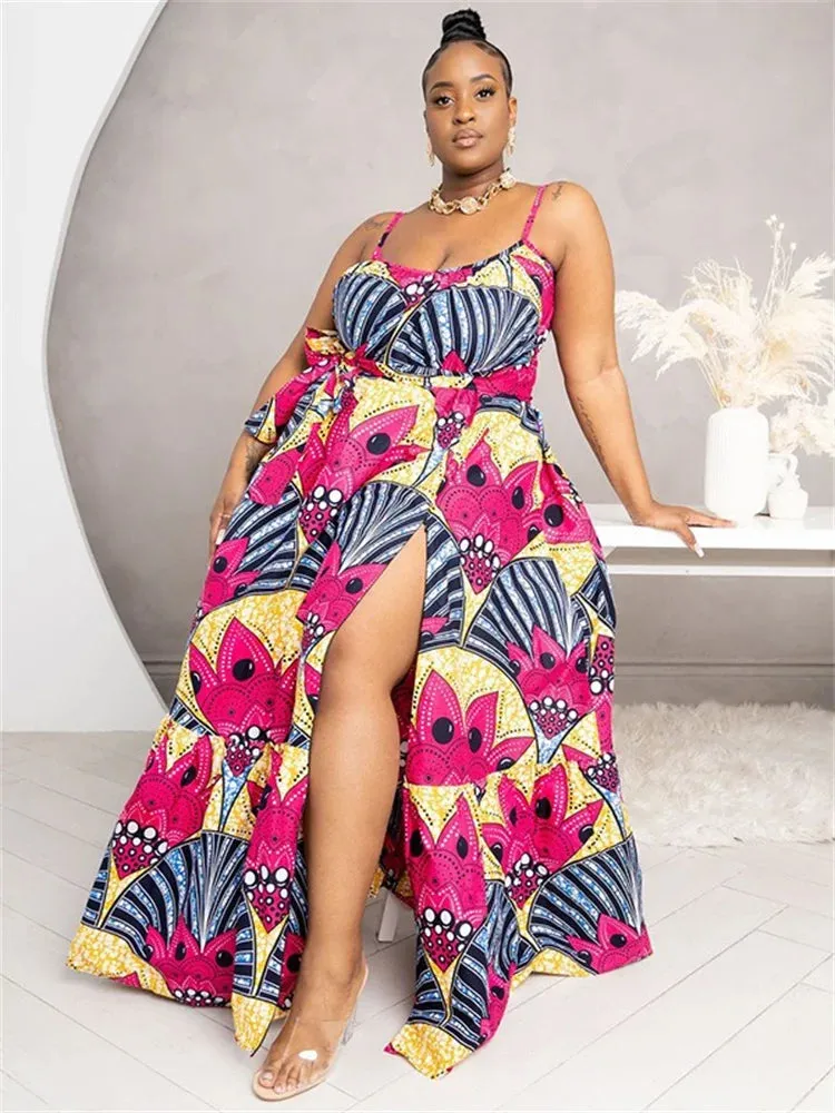 Floral Printed Plus Size Maxi Dress