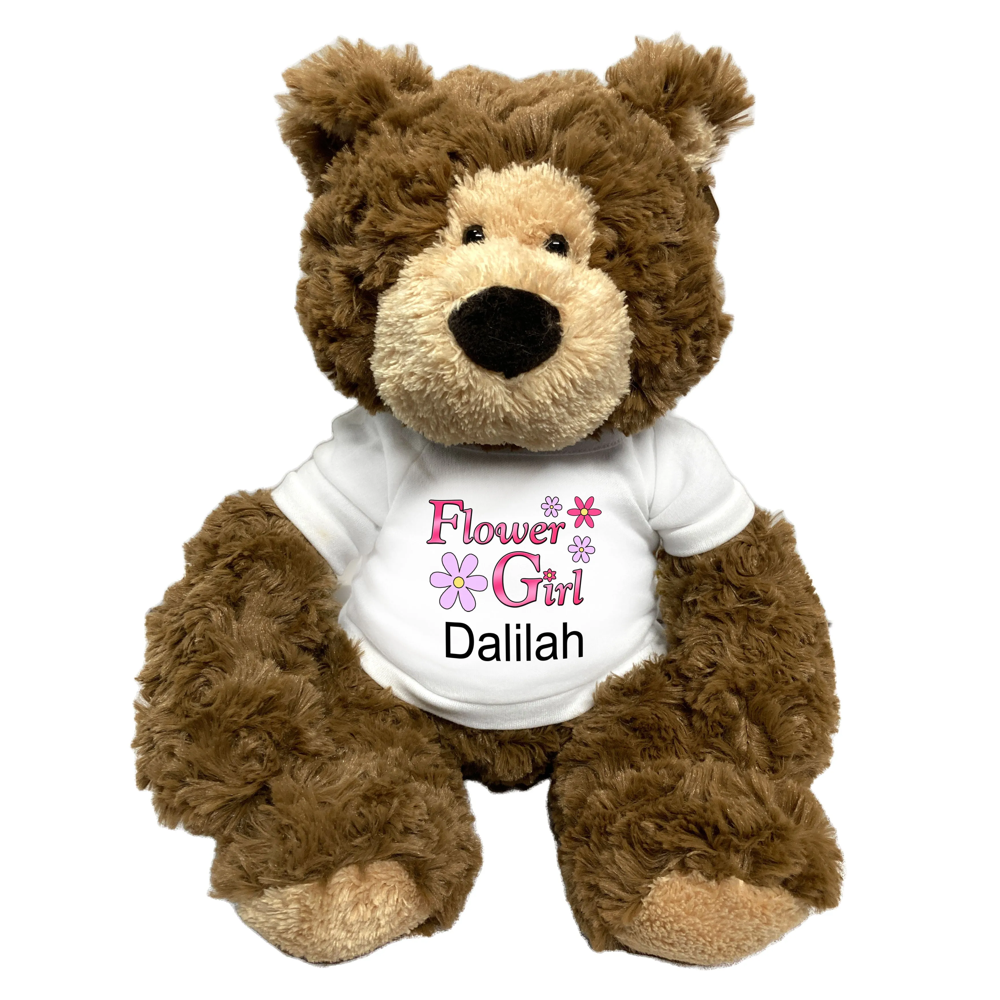 Flower Girl Teddy Bear -  Personalized 14" Bear Hugs