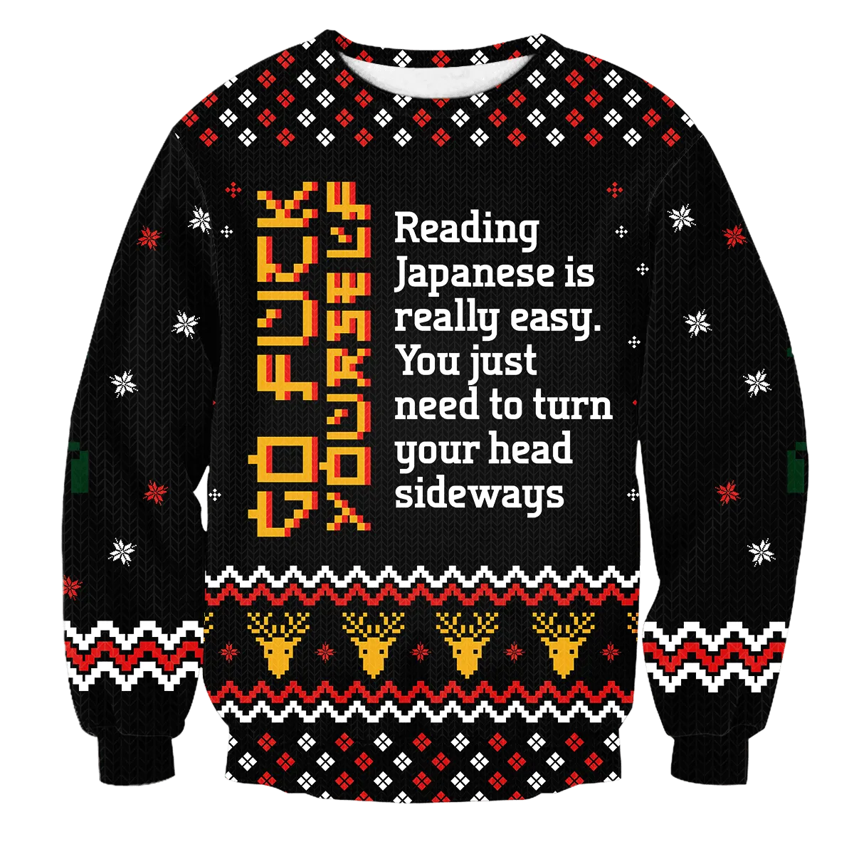 Giftngon - Learn Japanese Christmas Unisex Wool Sweater For Kids