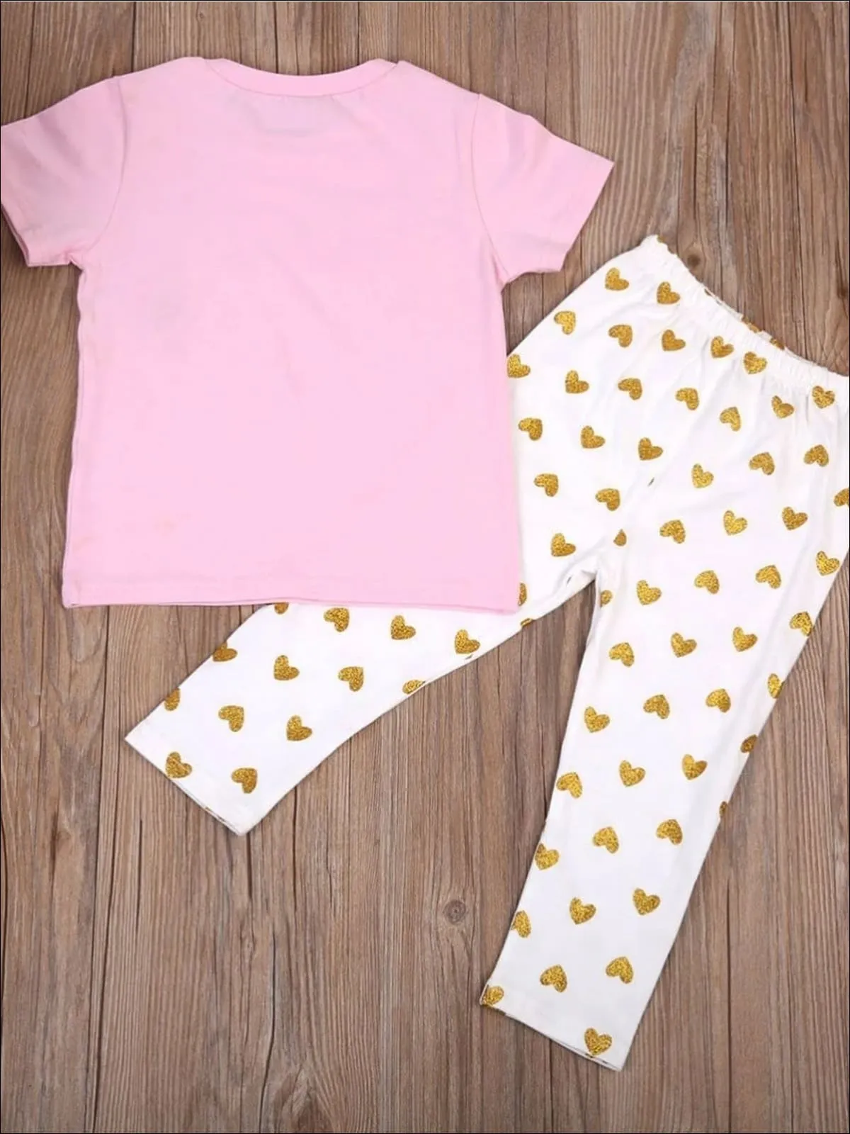 Girls Big Sister And Little Sister Matching Shirt and Polka Dot Legging Set